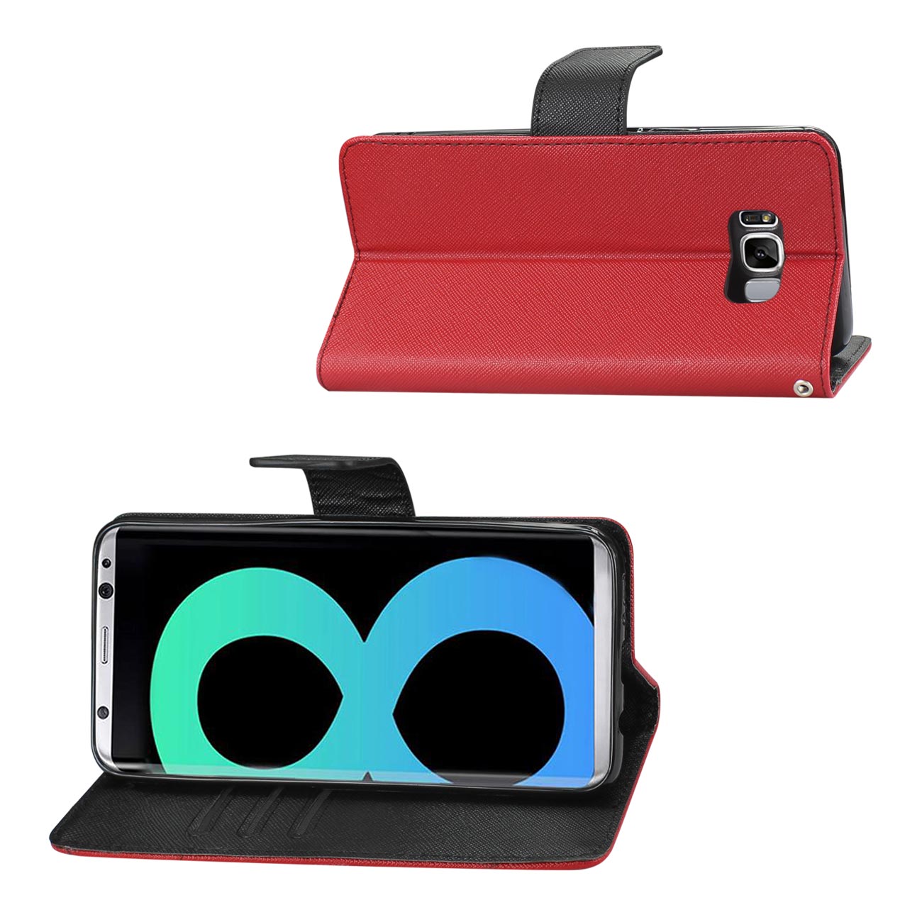 Wallet Case 3 In 1 Samsung Galaxy S8 Edge/ S8 Plus Red Color