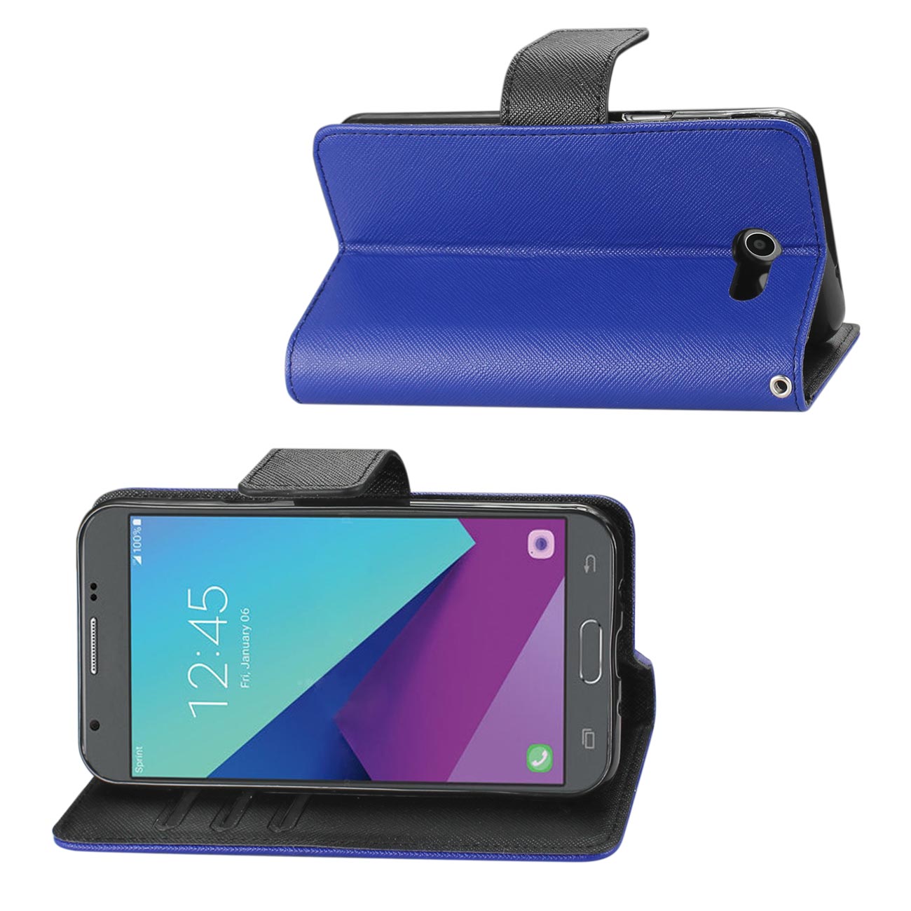 Wallet Case 3-In-1 2017 Samsung Galaxy J3 Emerge Navy Color