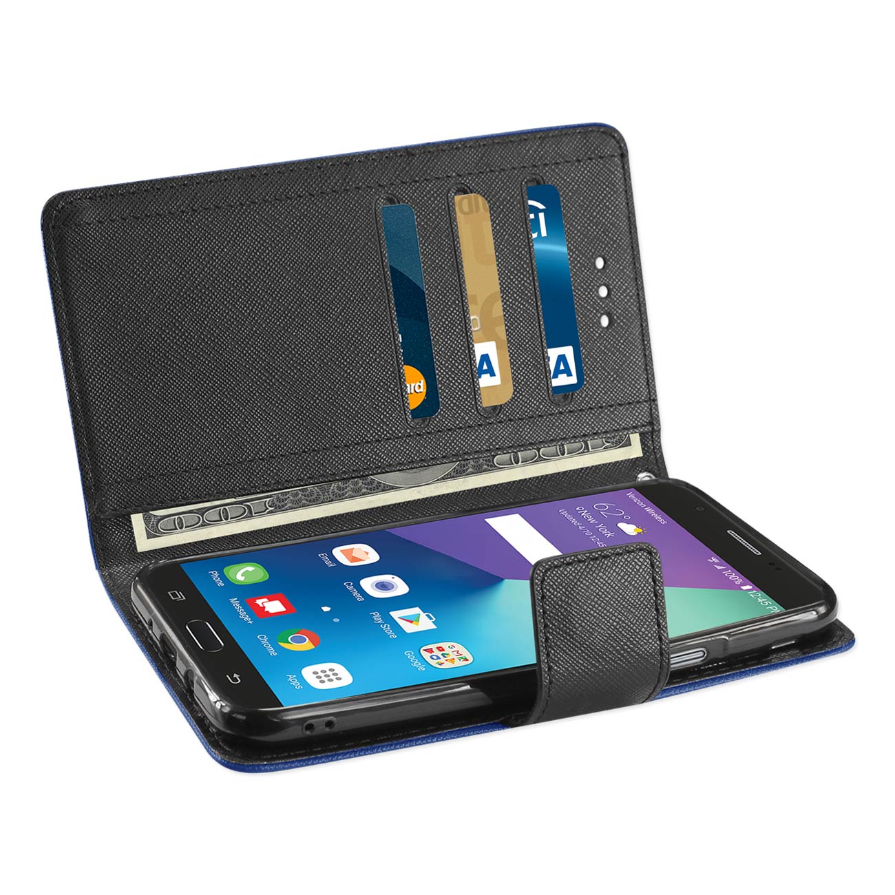 Wallet Case 3-In-1 Samsung Galaxy J7 V 2017 Navy Color
