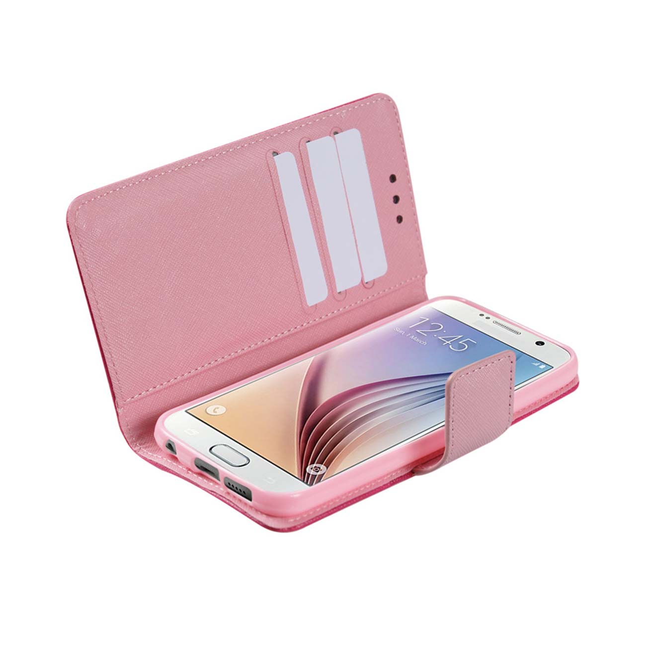 Wallet Case 3-In-1 Samsung Galaxy S6 Hot Pink Color