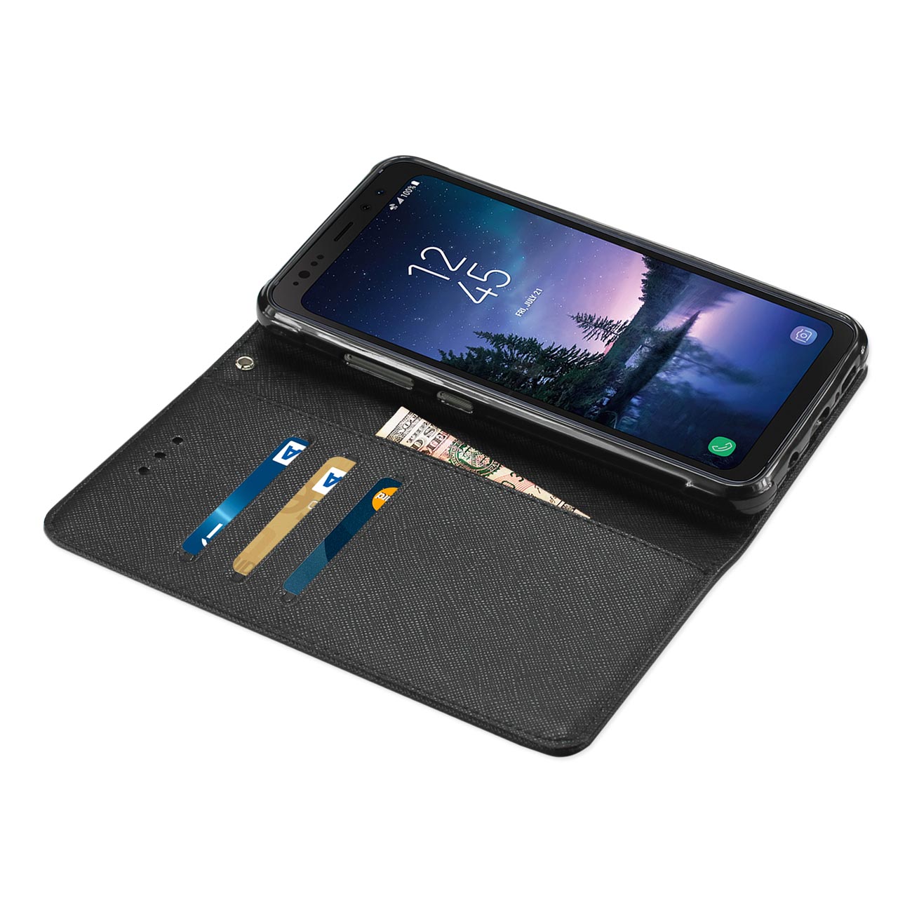 Wallet Case 3 In 1 Samsung Galaxy S8 Active Black Color