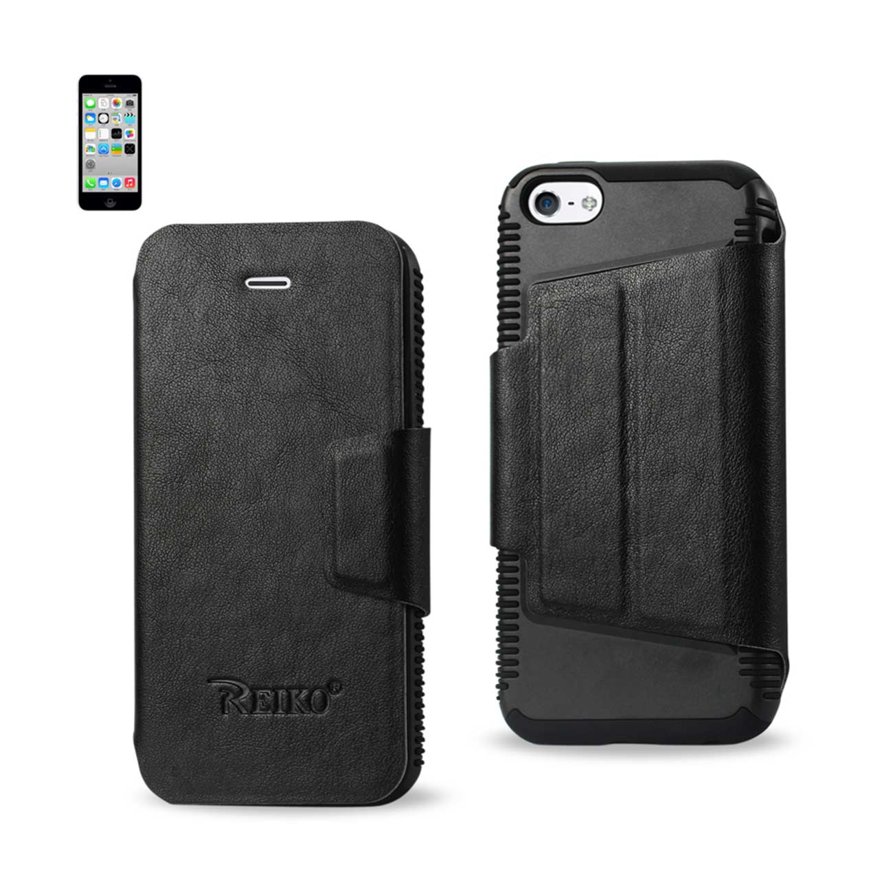 Case Flip With Kickstand Double Protection iPhone 5/ 5S/ SE Black Color