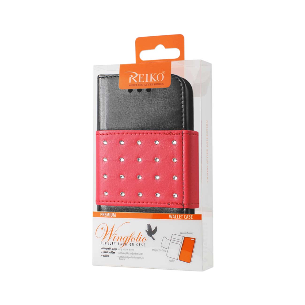 Wallet Case Jewelry Diamond Studs Belt iPhone 5C Black Color