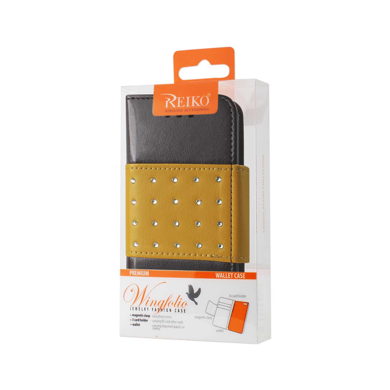 Wallet Case Jewelry Diamond Studs Belt iPhone 5C Brown Color