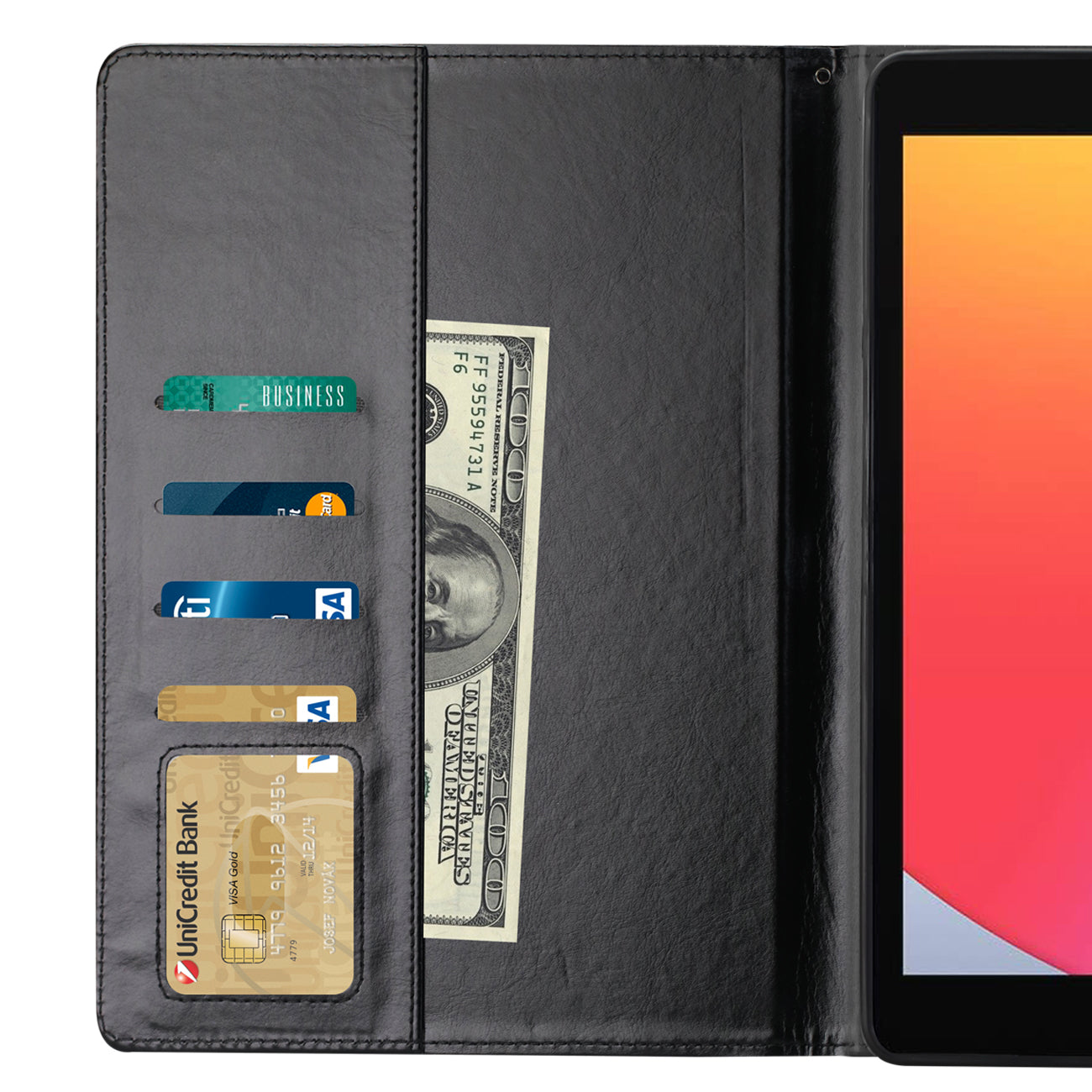 Reiko Leather Folio Cover Protective Case for 10.2" iPad 8 2020 or iPad 7 2019 In Back