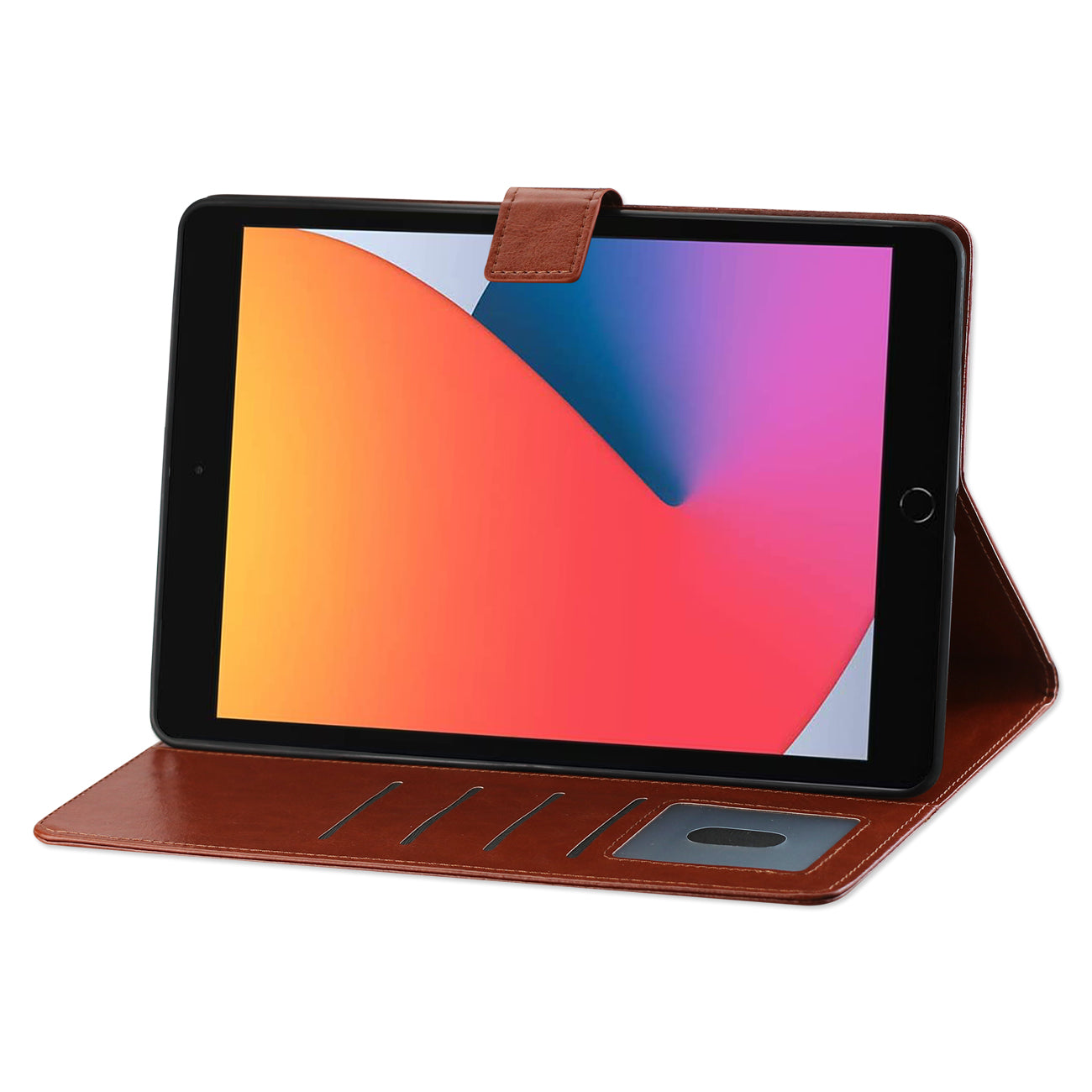 Reiko Leather Folio Cover Protective Case for 10.2" iPad 8 2020 or iPad 7 2019 In Brown