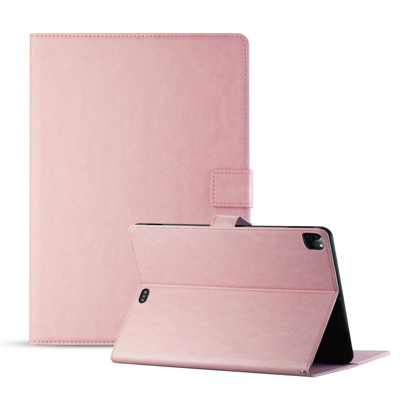Reiko Leather Folio Cover Protective Case for 12.9" iPad Pro In Pink