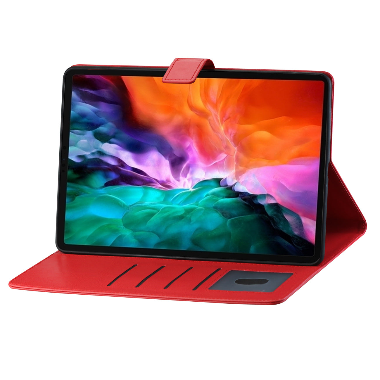 Reiko Leather Folio Cover Protective Case for 12.9" iPad Pro In Red