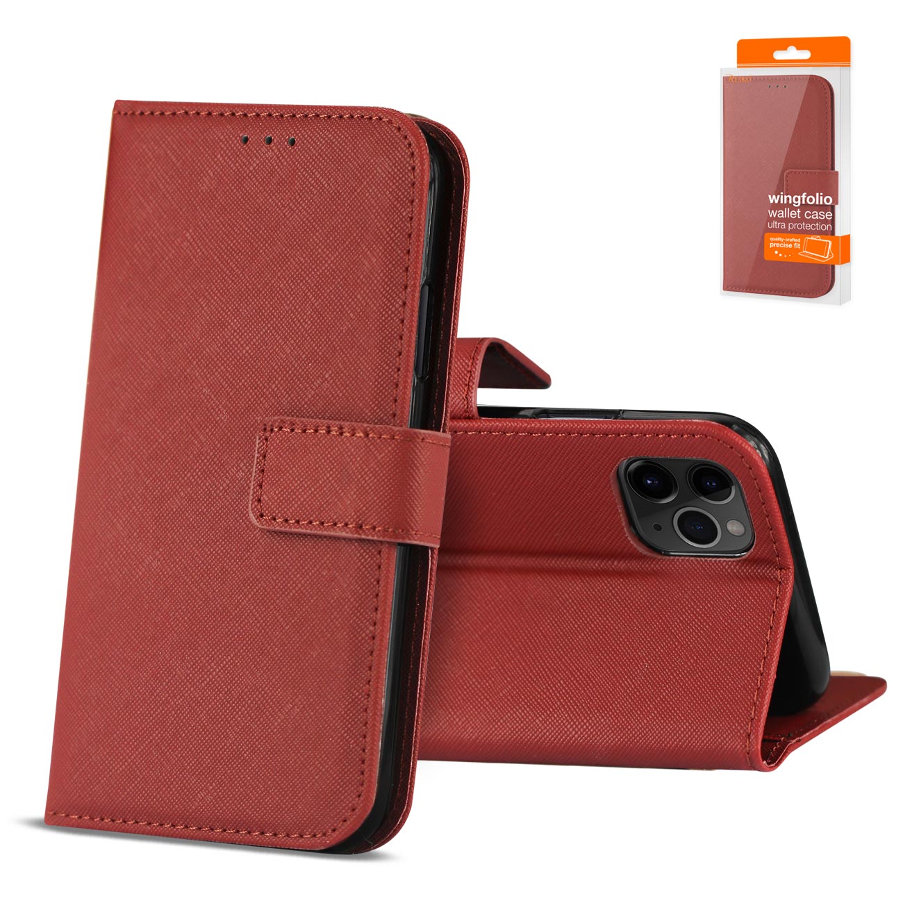Wallet Case 3 In 1 Apple iPhone 11 Pro Max Red Color