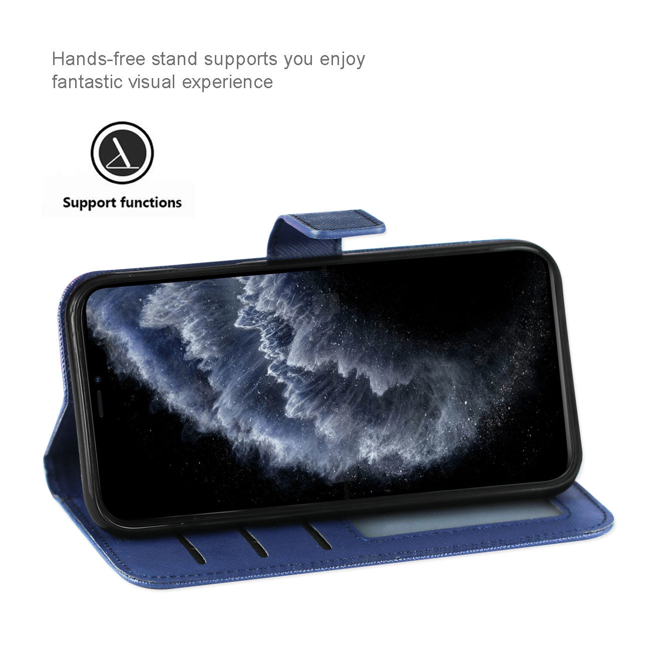 Wallet Case 3 In 1 Apple iPhone 11 Pro Blue Color