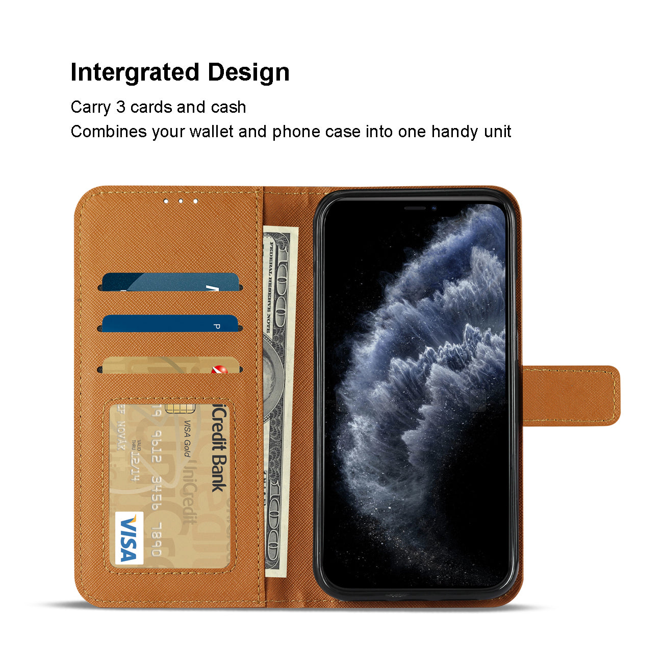 Wallet Case 3 In 1 Apple iPhone 11 Pro Brown Color