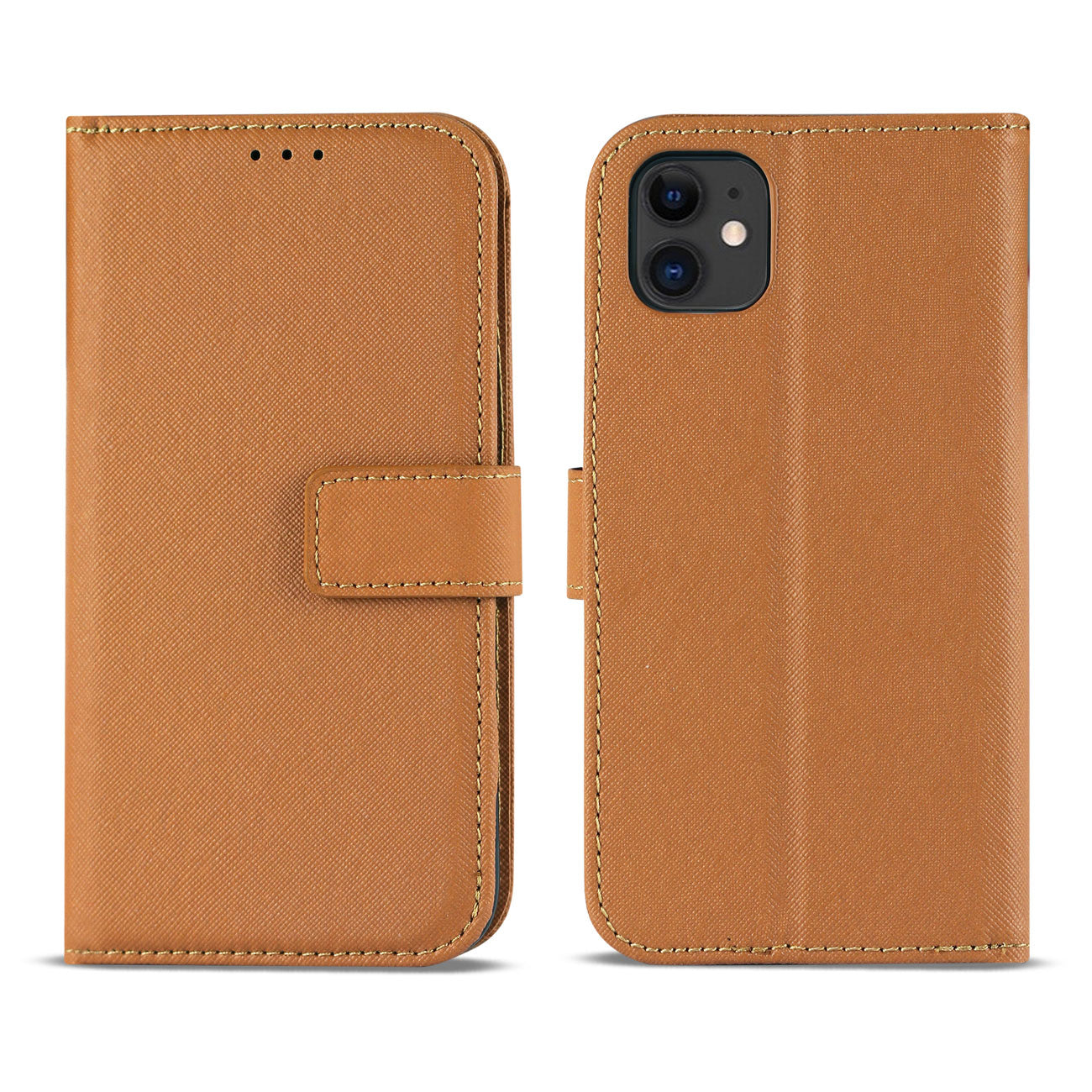 Case Slim Stand With Card Slots Apple iPhone 12 Mini Brown Color