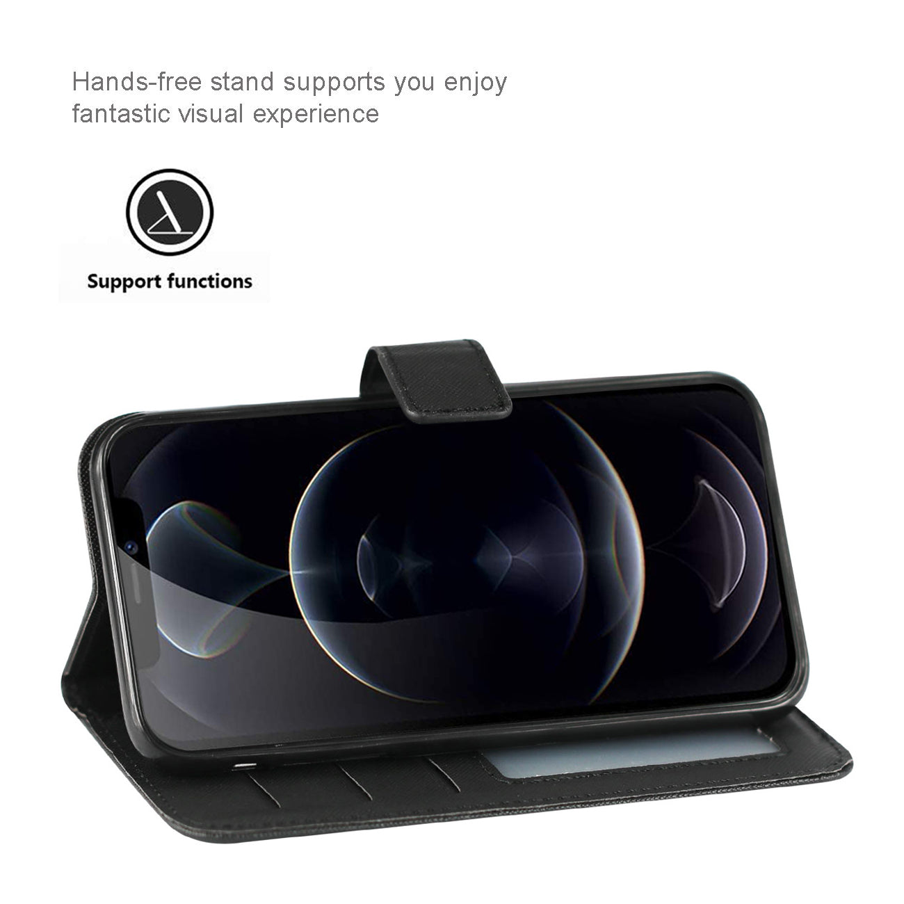 Case Slim Stand With Card Slots Apple iPhone 12 Pro Max Black Color