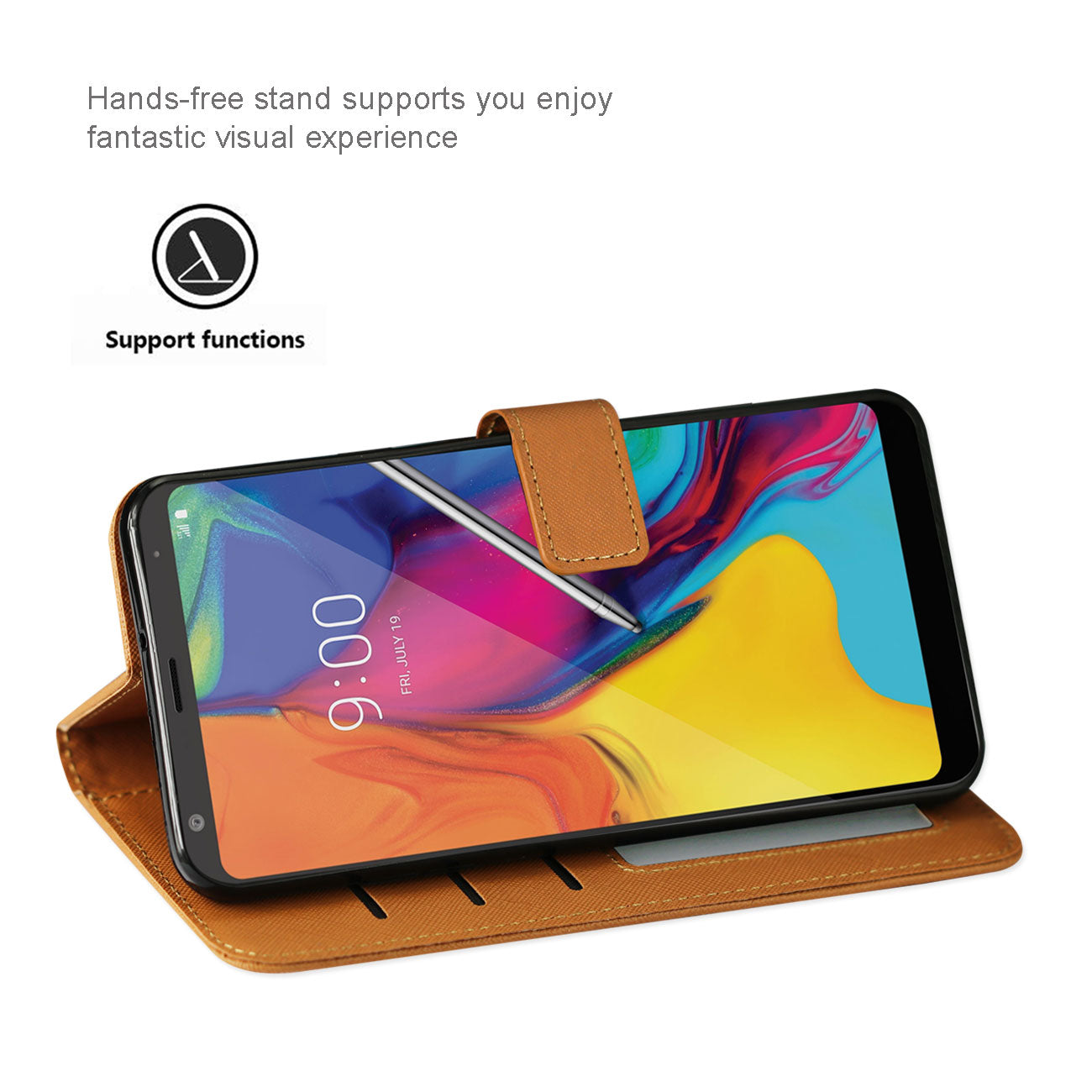 Wallet Case 3-In-1 LG Stylo 5 Brown Color