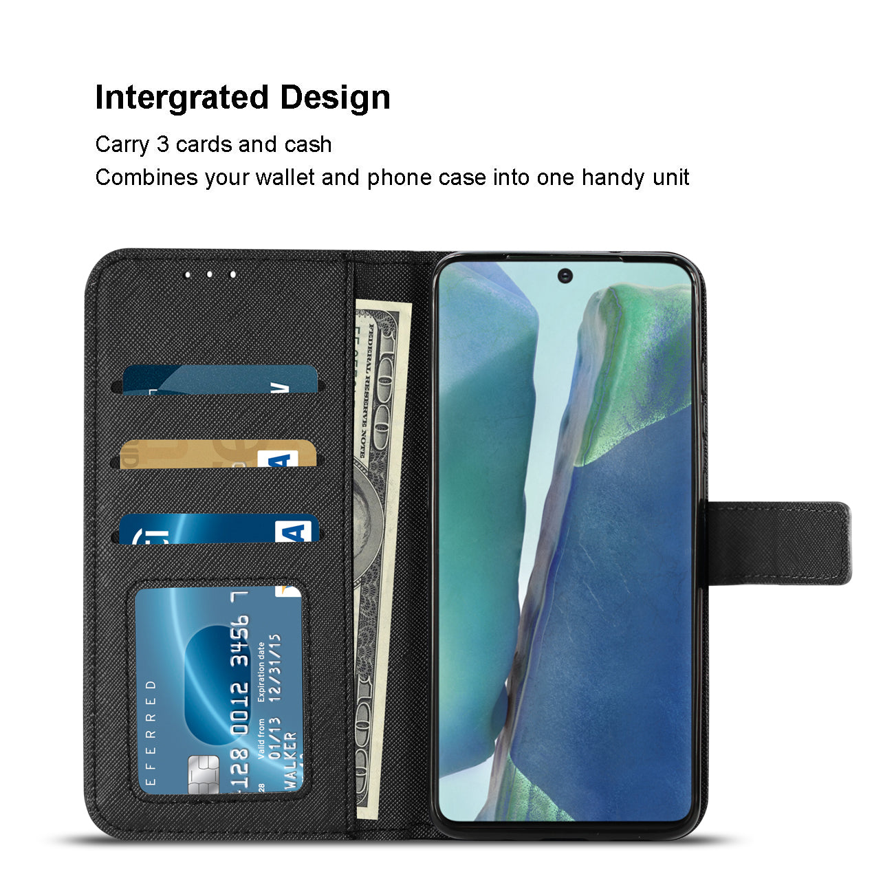 Case Slim Stand With Card Slots Samsung Galaxy Note 20 Black Color