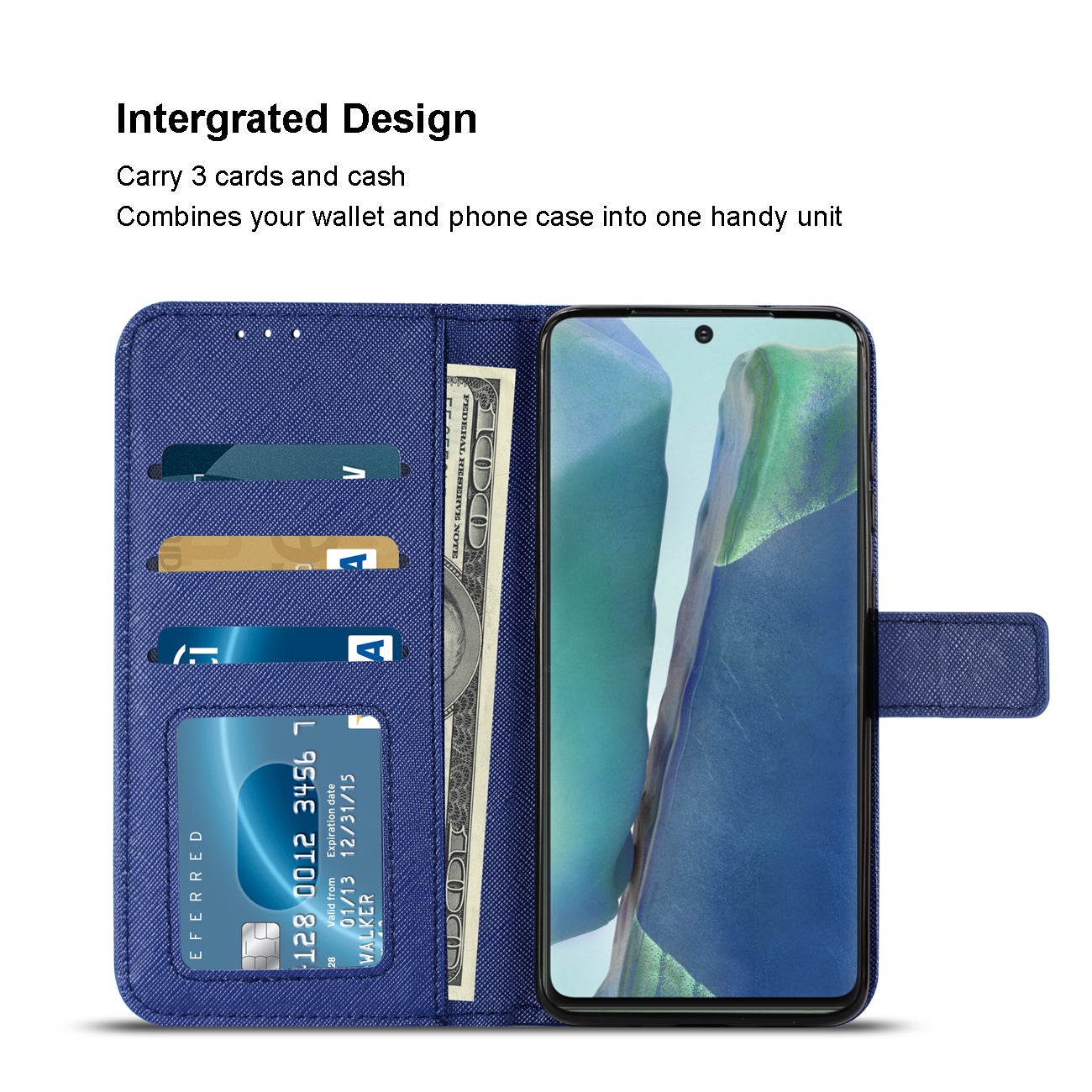Case Slim Stand With Card Slots Samsung Galaxy Note 20 Blue Color