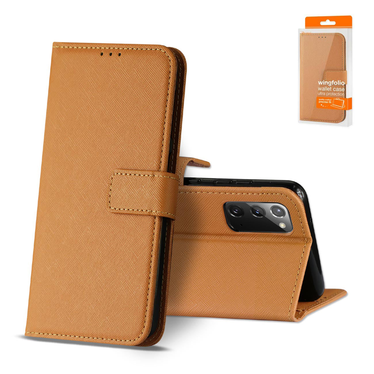 Case Slim Stand With Card Slots Samsung Galaxy Note 20 Brown Color