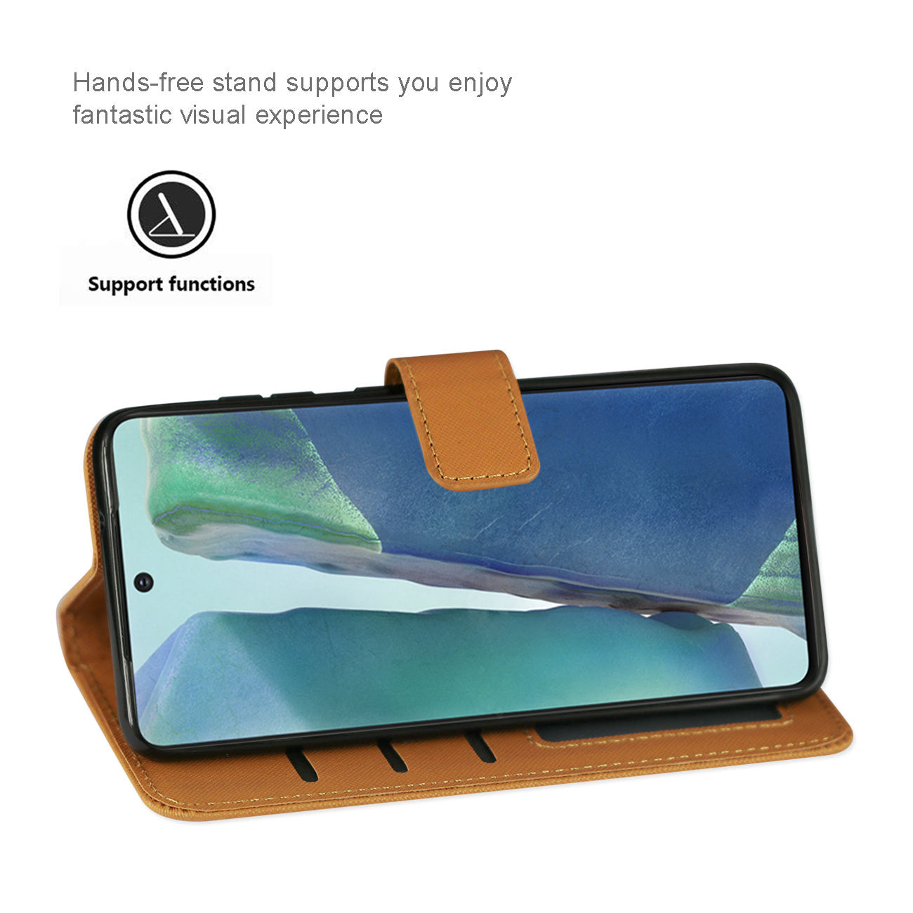 Case Slim Stand With Card Slots Samsung Galaxy Note 20 Brown Color