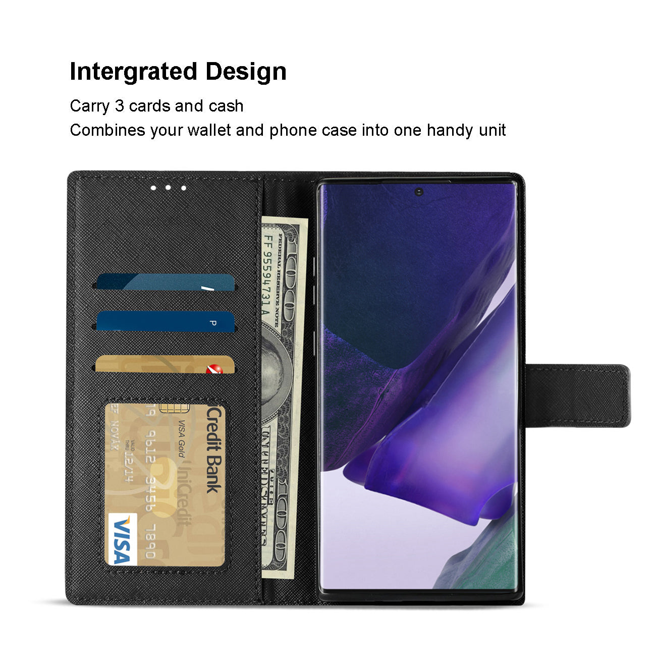 Case Slim Stand With Card Slots Samsung Galaxy Note 20 Ultra Black Color