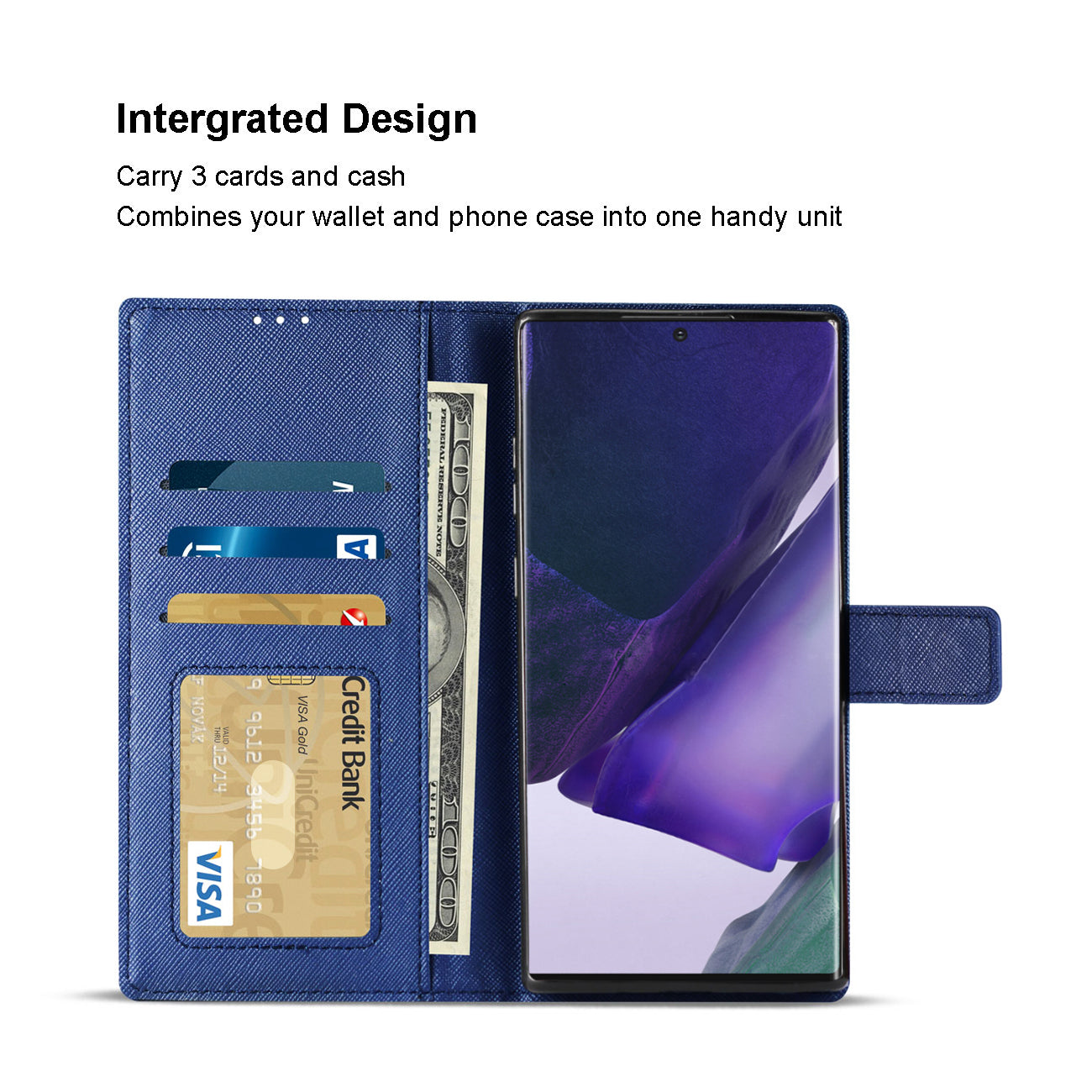 Case Slim Stand with Card Slots Samsung Galaxy Note 20 Ultra Blue Color