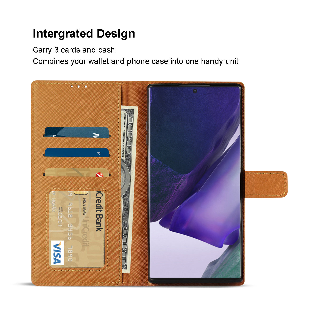 Case Slim Stand with Card Slots Samsung Galaxy Note 20 Ultra Brown Color