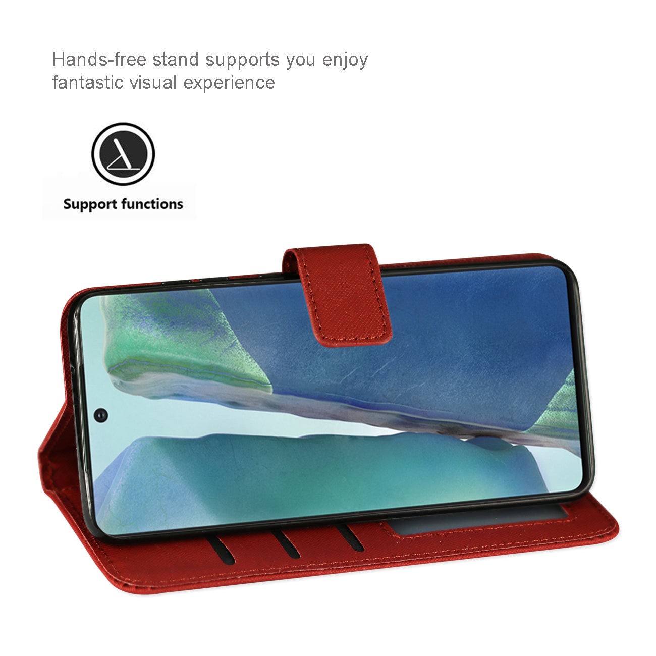 Case Slim Stand With Card Slots Samsung Galaxy Note 20 Red Color