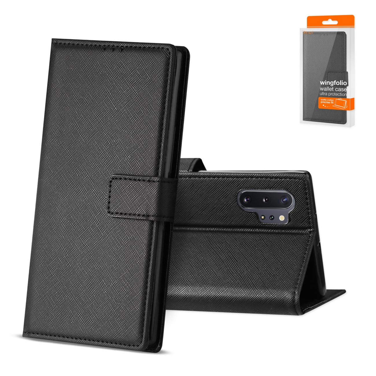 Wallet Case 3 In 1 Samsung Galaxy Note 10 Plus Black Color