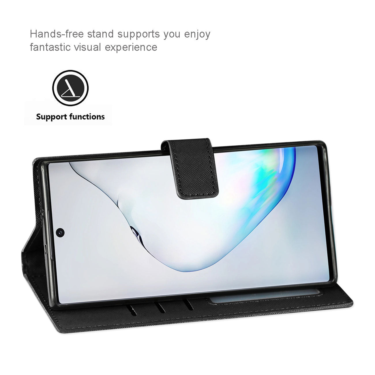 Wallet Case 3 In 1 Samsung Galaxy Note 10 Plus Black Color