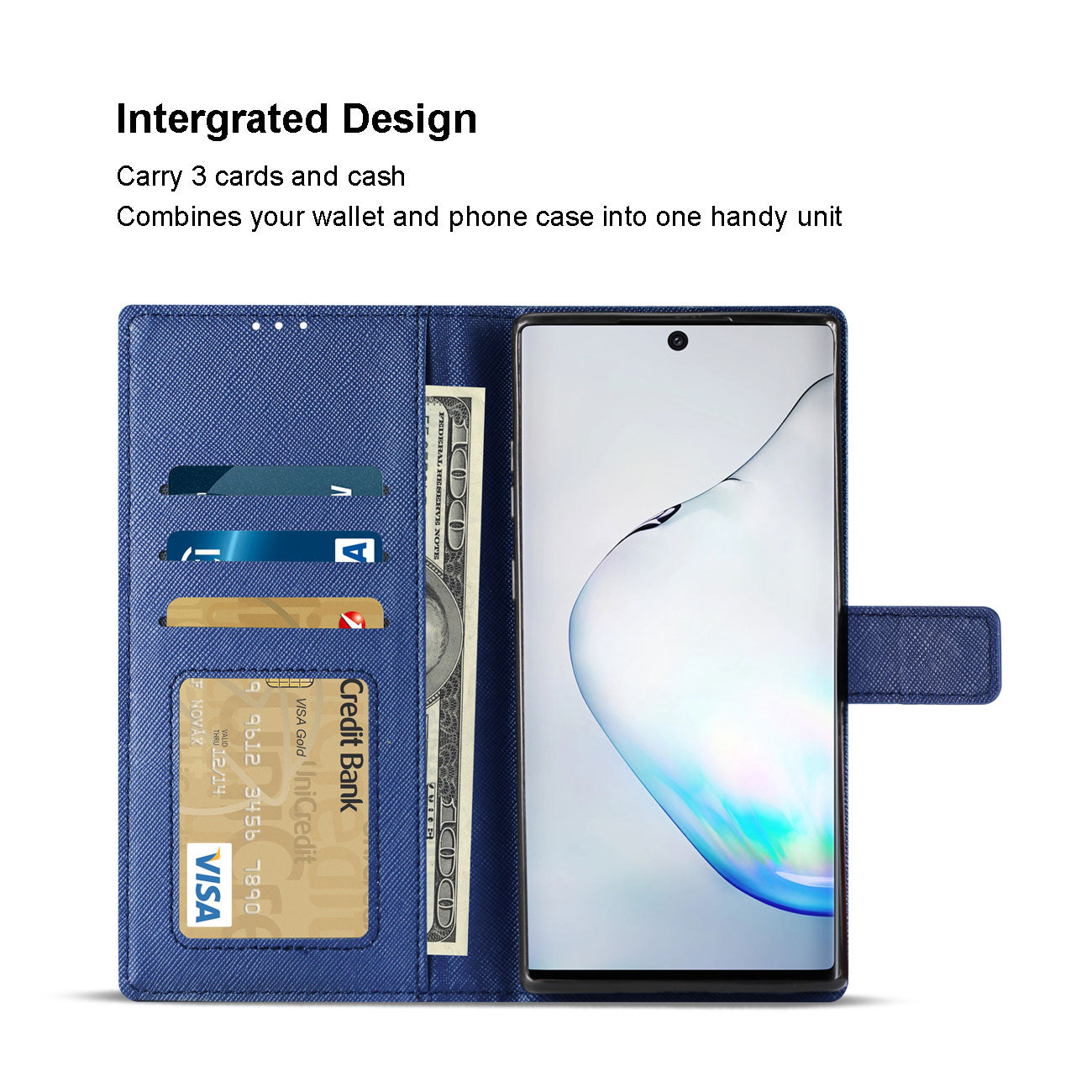 Wallet Case 3 In 1 Samsung Galaxy Note 10 Plus Blue Color