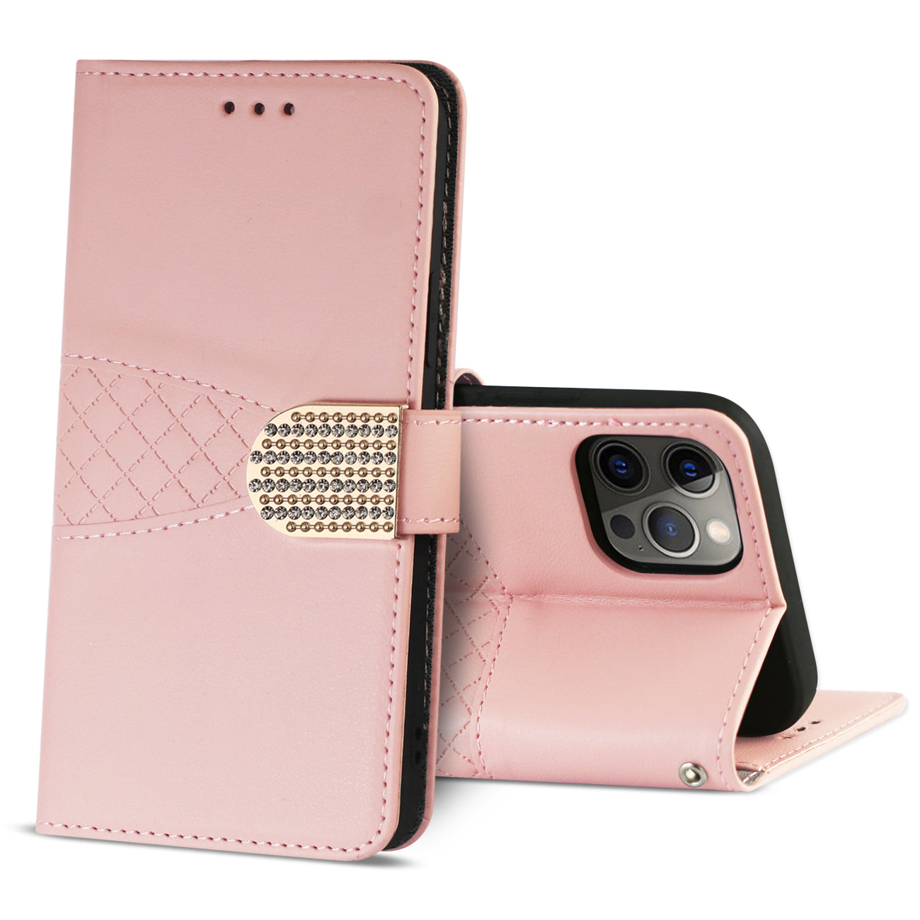 Wallet Case 3 In 1 iPhone 12/ iPhone 12 Pro Pink Color