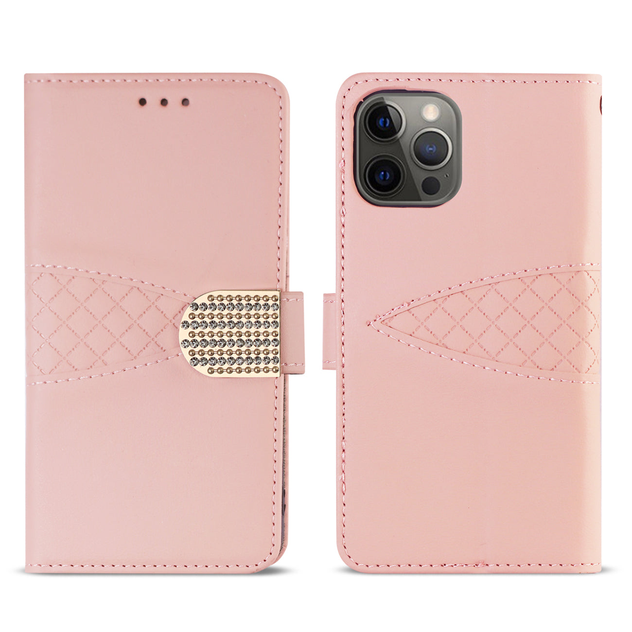 Wallet Case 3 In 1 iPhone 12/ iPhone 12 Pro Pink Color