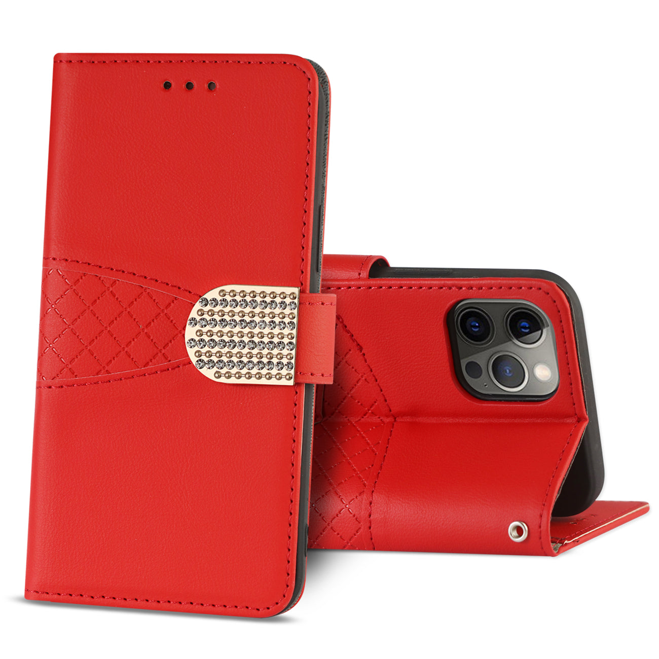 Wallet Case 3-In-1 iPhone 12/ iPhone 12 Pro Red Color