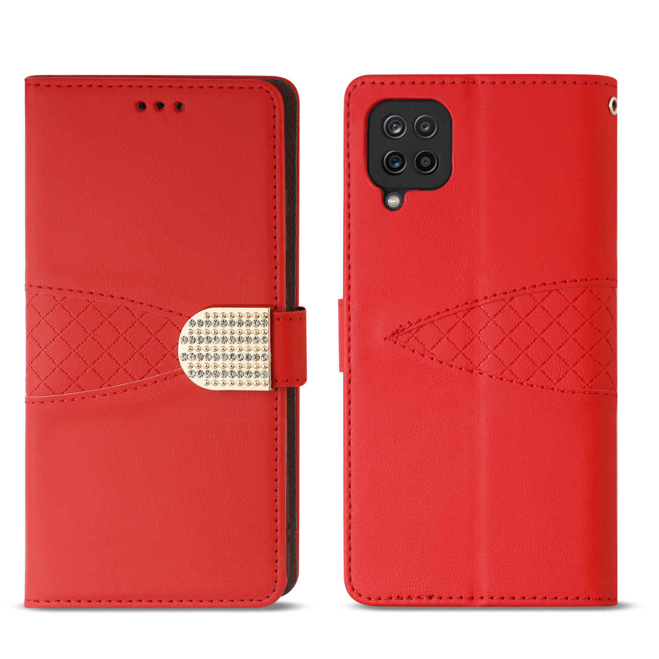 Reiko Samsung Galaxy A12 5G 3-In-1 Wallet Case In Red