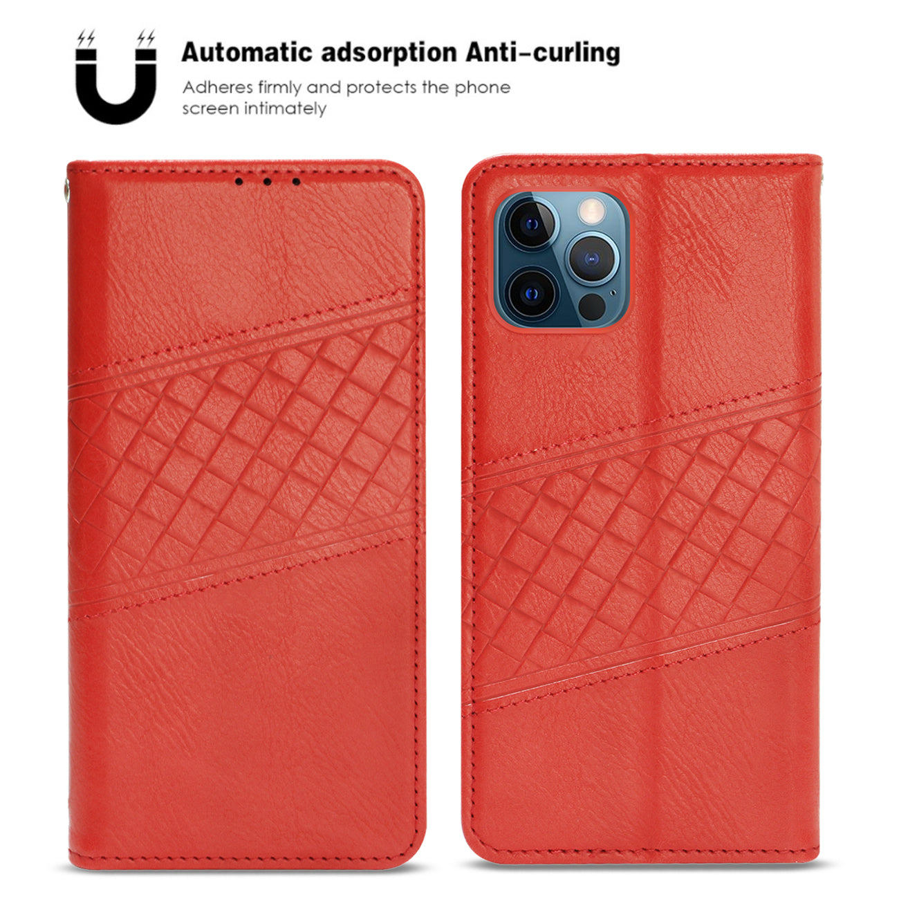 Wallet Case 3-In-1 Apple iPhone 12 Pro Max Reiko Red Color