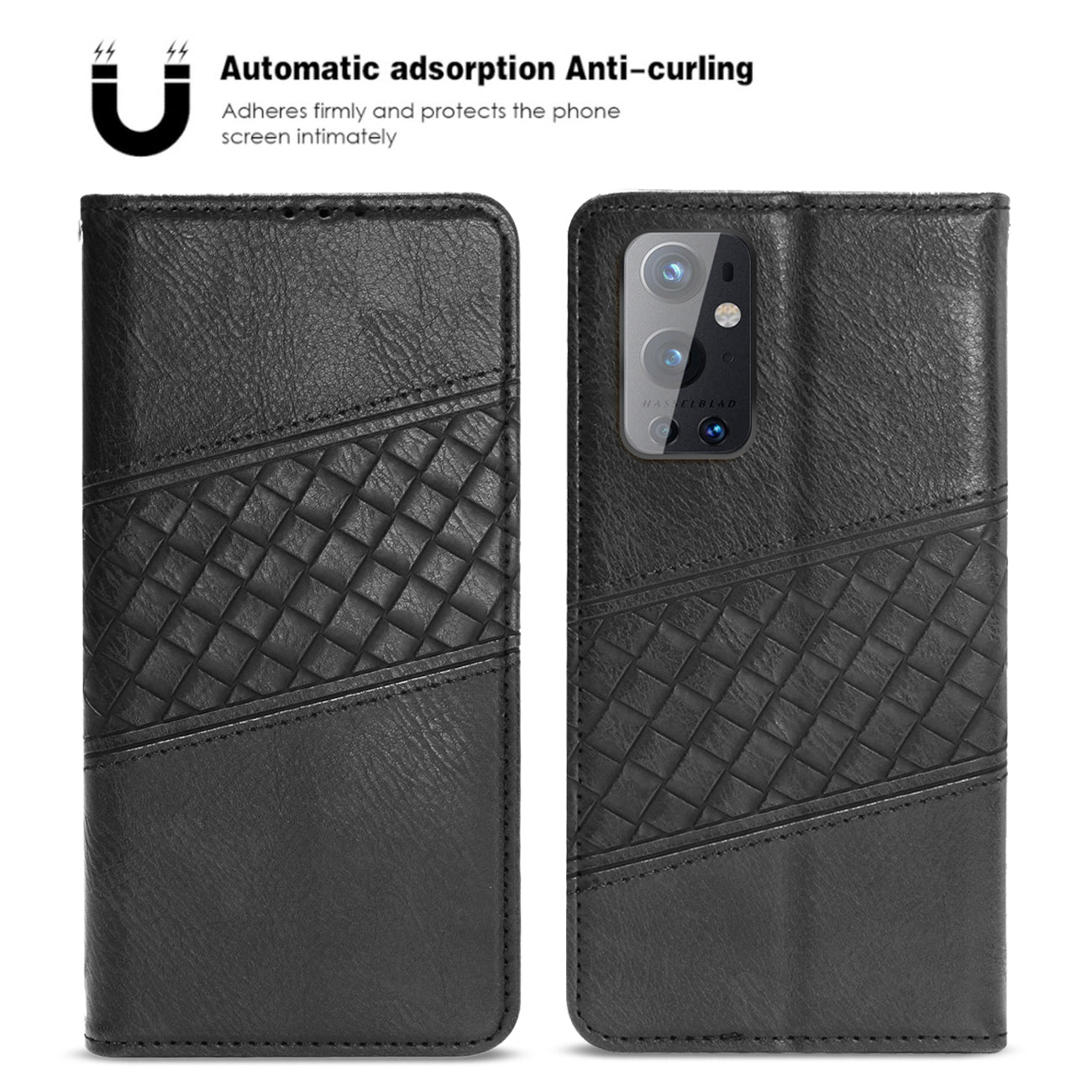 Reiko ONE PLUS 9 PRO 5G 3-In-1 Wallet Case In Black