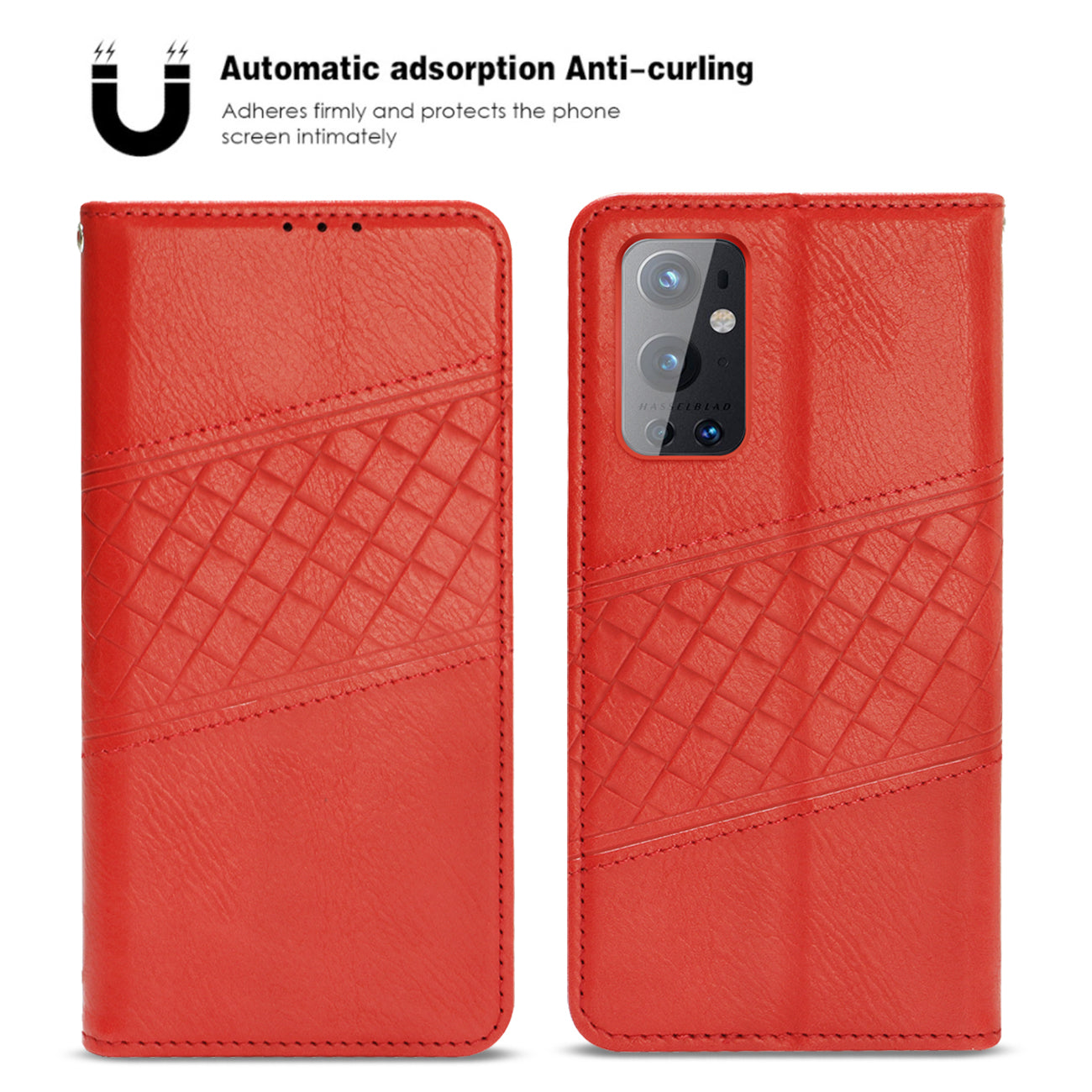 Reiko ONE PLUS 9 PRO 5G 3-In-1 Wallet Case In Red