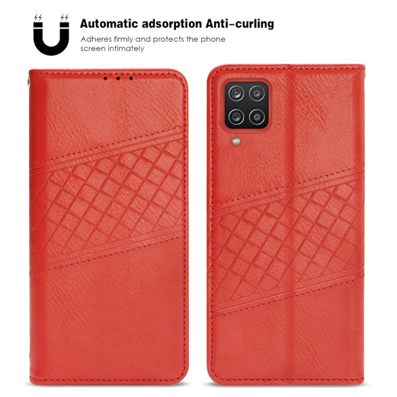 Reiko Samsung Galaxy A12/5G 3-In-1 Wallet Case In Red