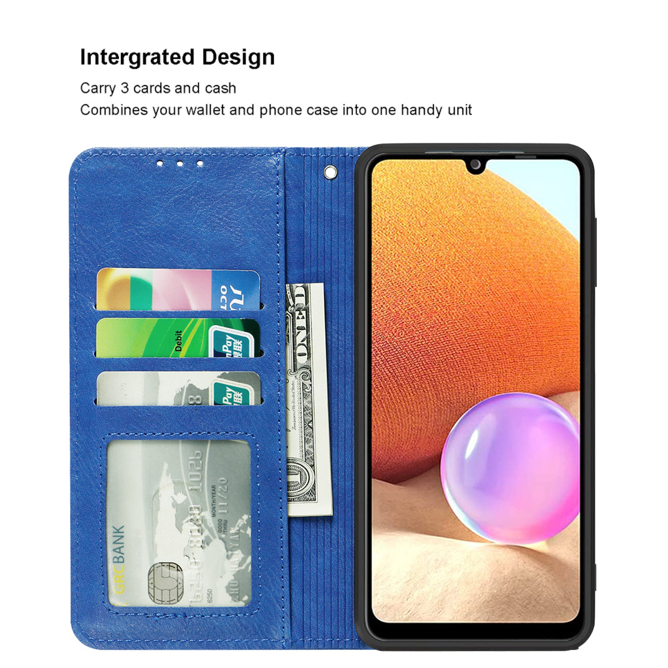 Reiko Samsung Galaxy A32/5G 3-In-1 Wallet Case In Blue