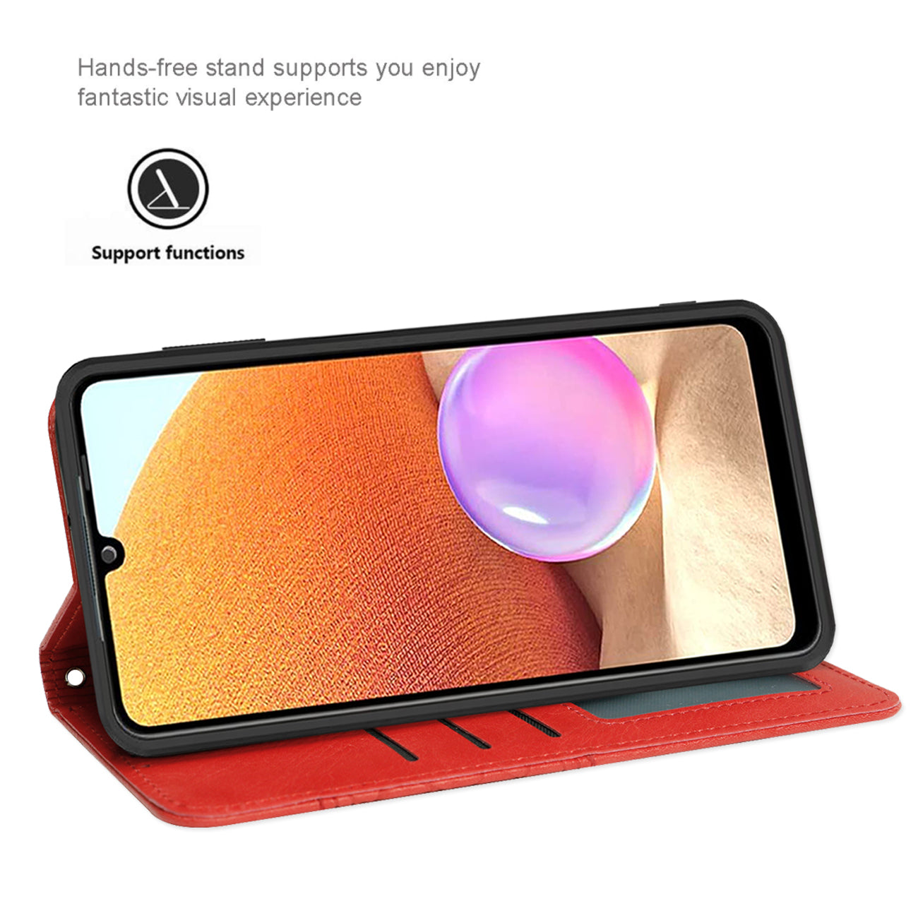 Reiko Samsung Galaxy A32/5G 3-In-1 Wallet Case In Red