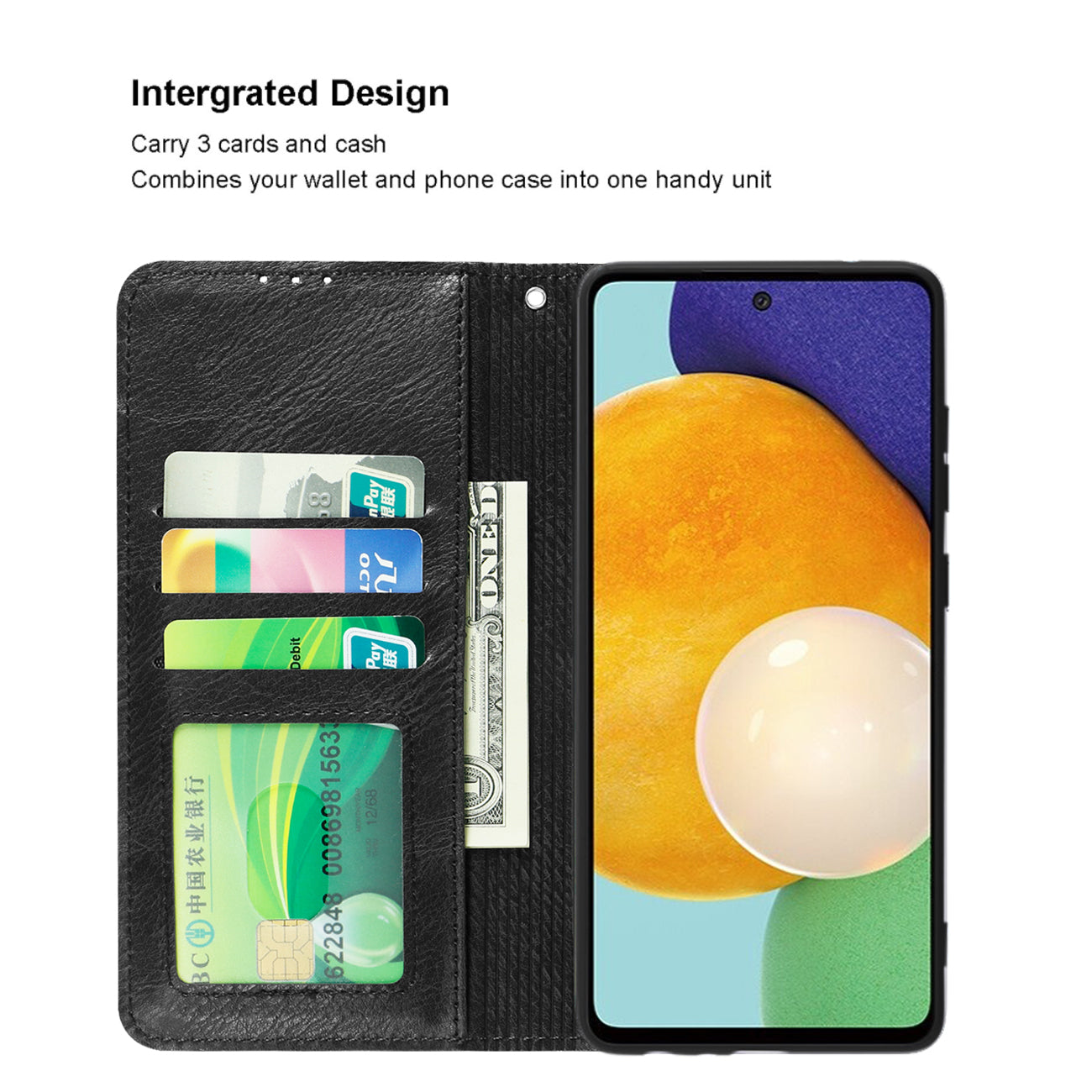Reiko Samsung Galaxy A52/5G 3-In-1 Wallet Case In Black