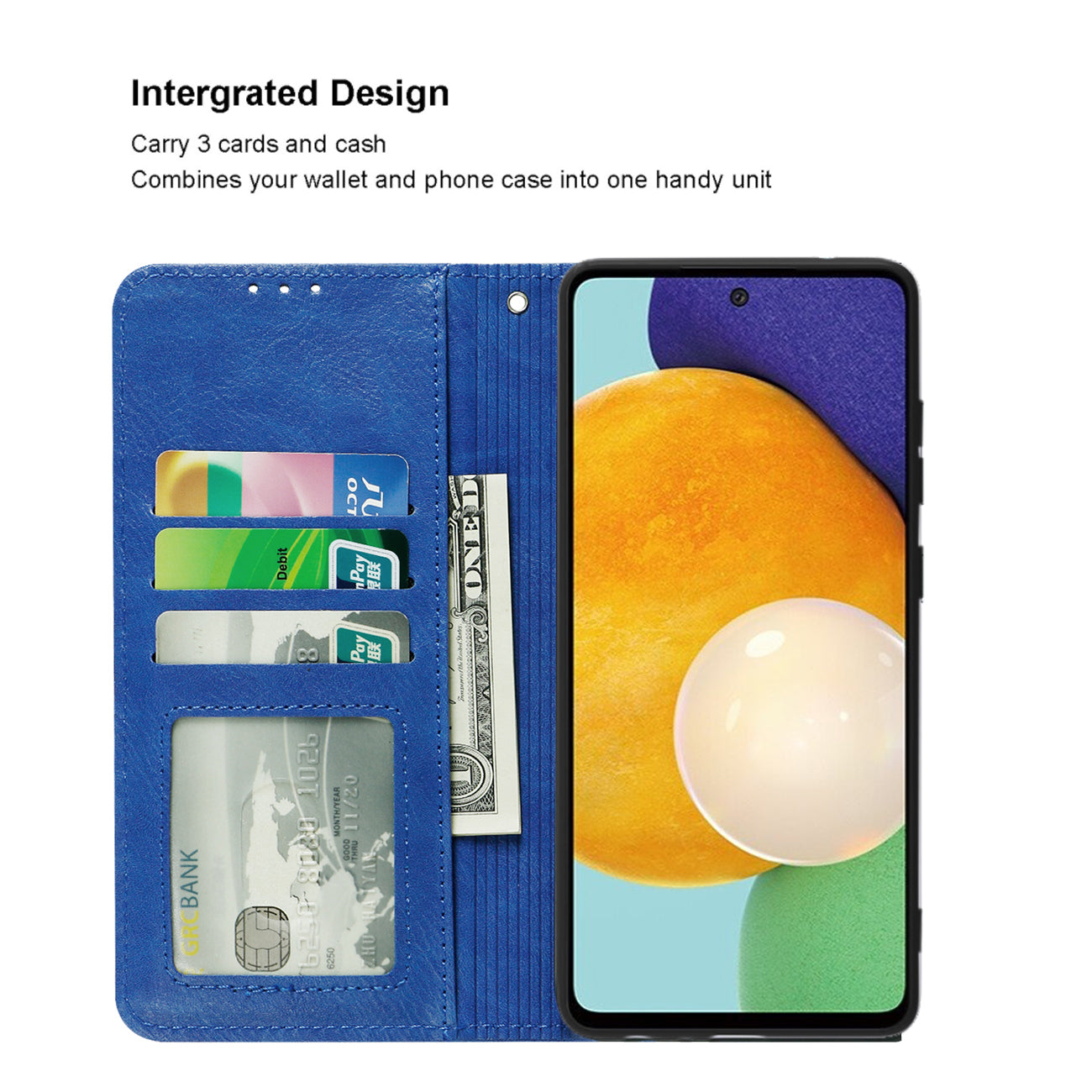 Reiko Samsung Galaxy A52/5G 3-In-1 Wallet Case In Blue