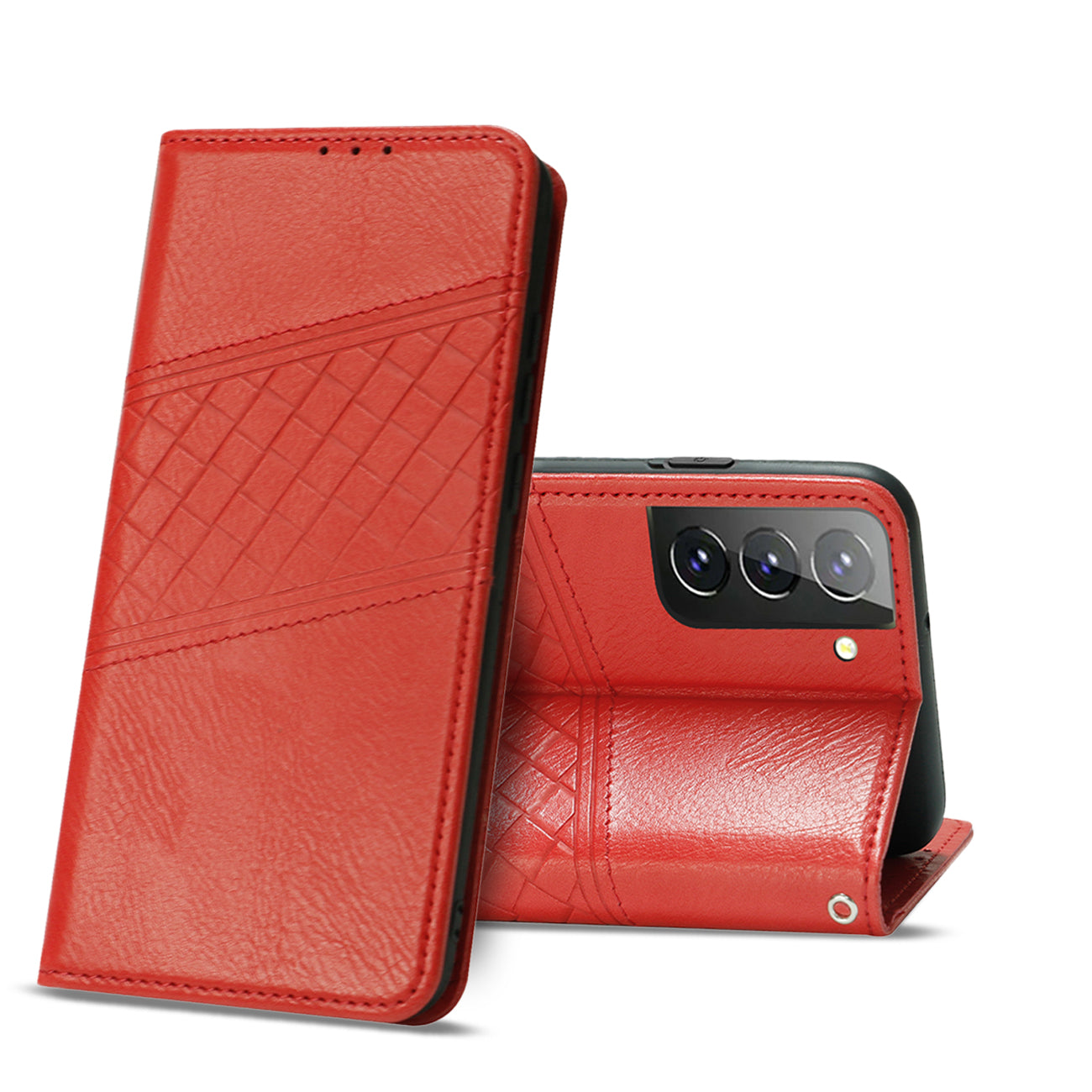 Reiko Samsung Galaxy S21 FE 3-In-1 Wallet Case In Red