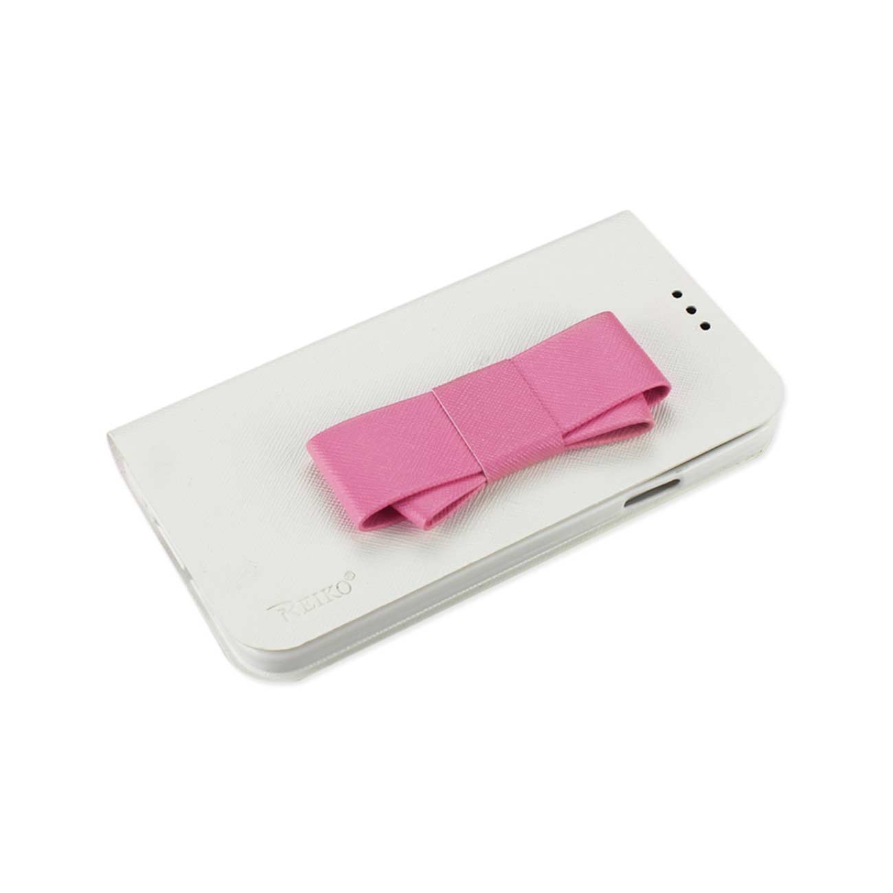Wallet Cases Folio Samsung Galaxy S5 White Pink Color