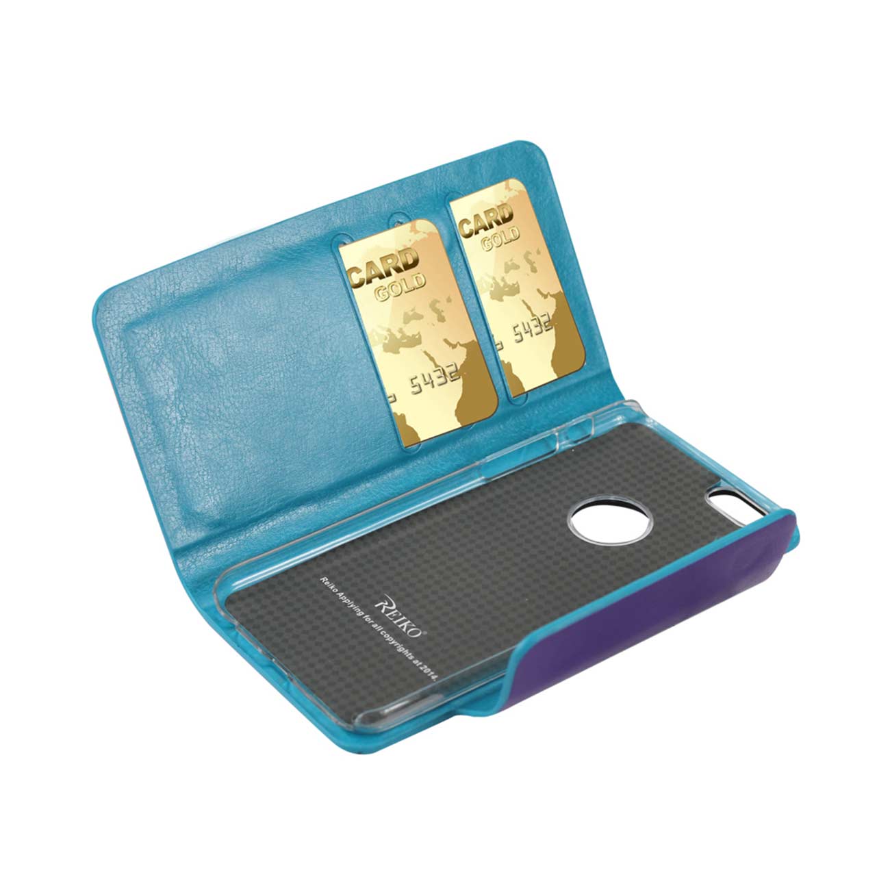 Wallet Case Flip Folio iPhone 6 Plus Blue And Purple Color