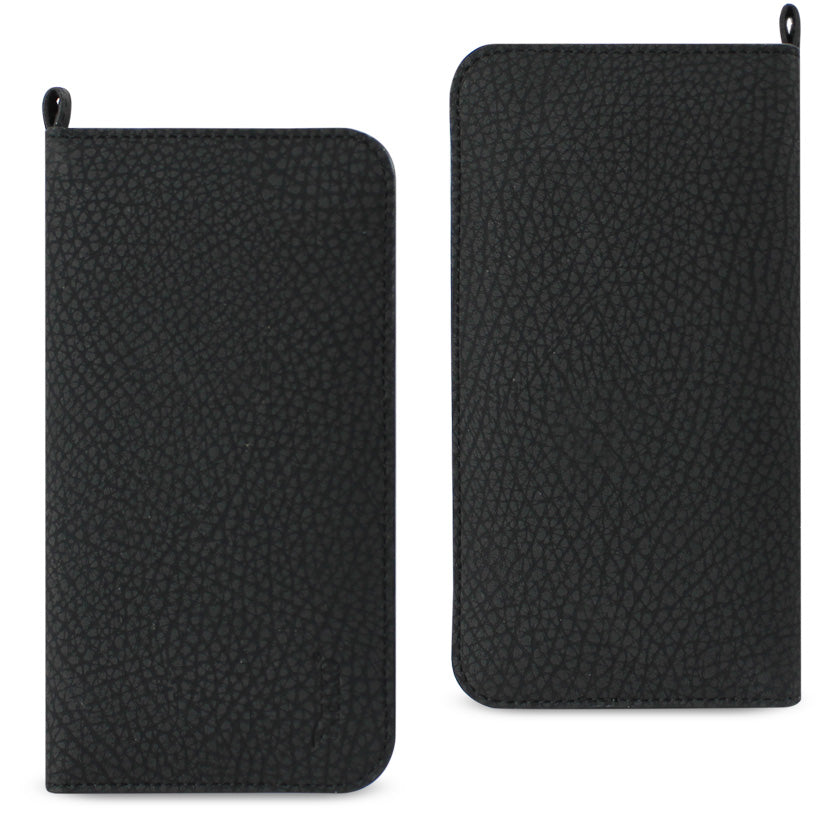 Wallet Phone Case Universal With Side Pockets Magnetic Flap Black Color