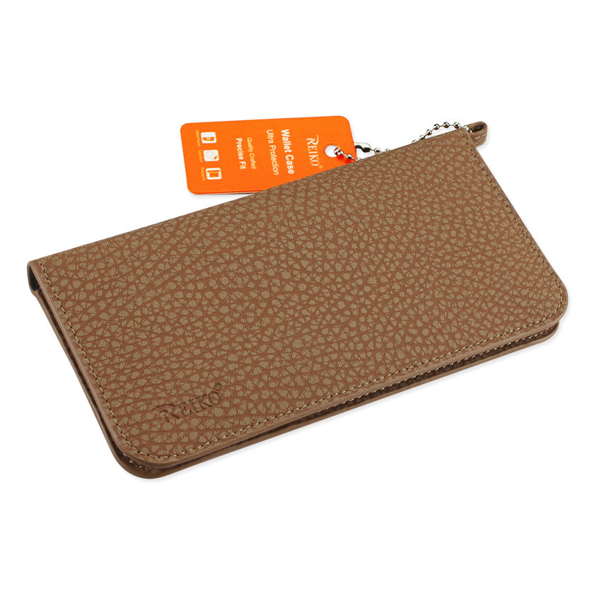 Wallet Phone Case Universal With Side Pockets Magnetic Flap Brown Color