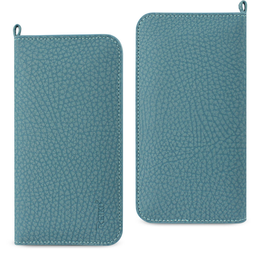 Wallet Phone Case Universal With Side Pockets Magnetic Flap Navy Color