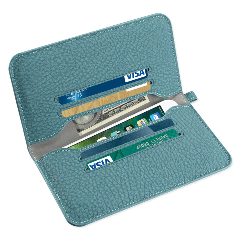 Wallet Phone Case Universal With Side Pockets Magnetic Flap Navy Color