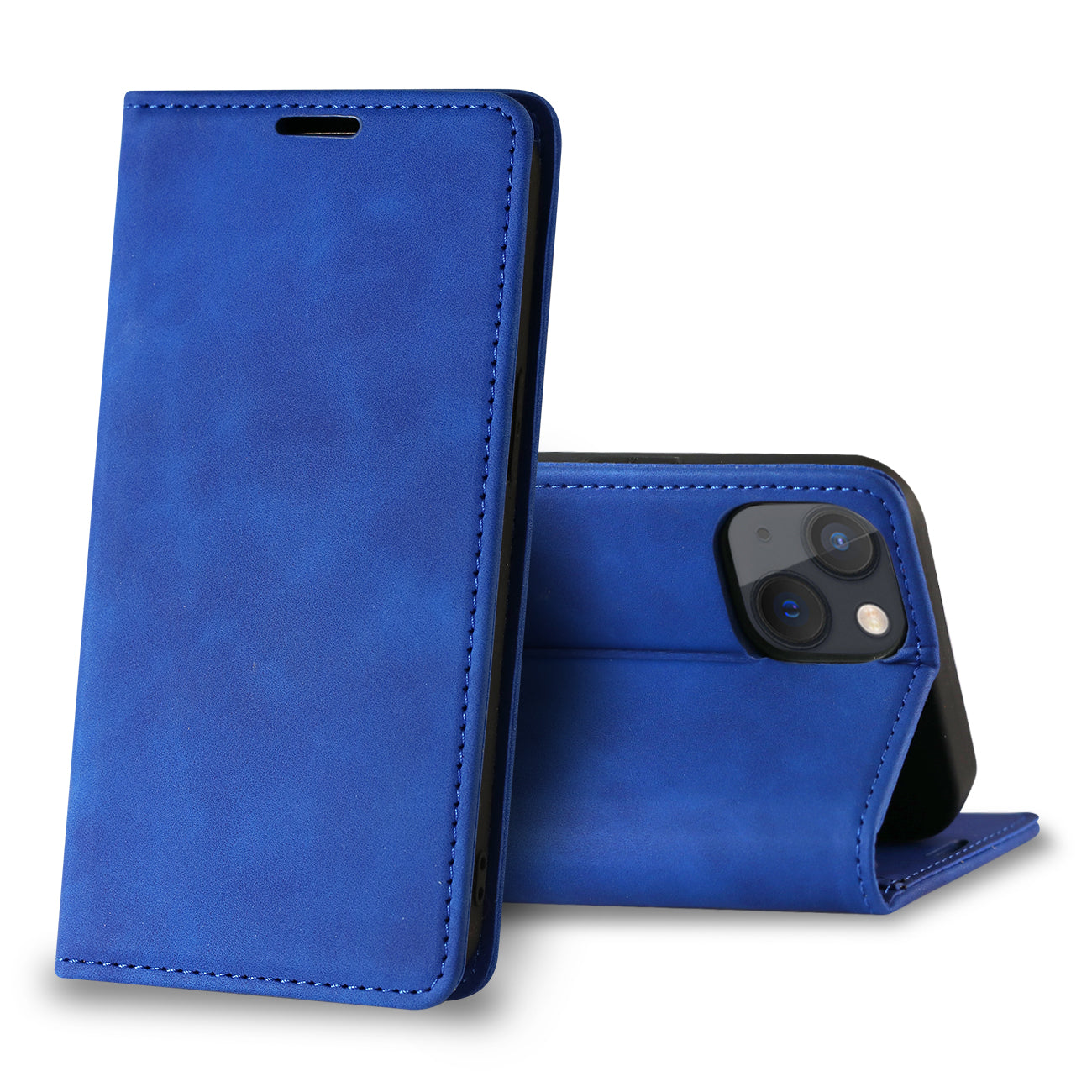 Wallet Phone Case Leather Magnetic Apple iPhone 13 Blue Color