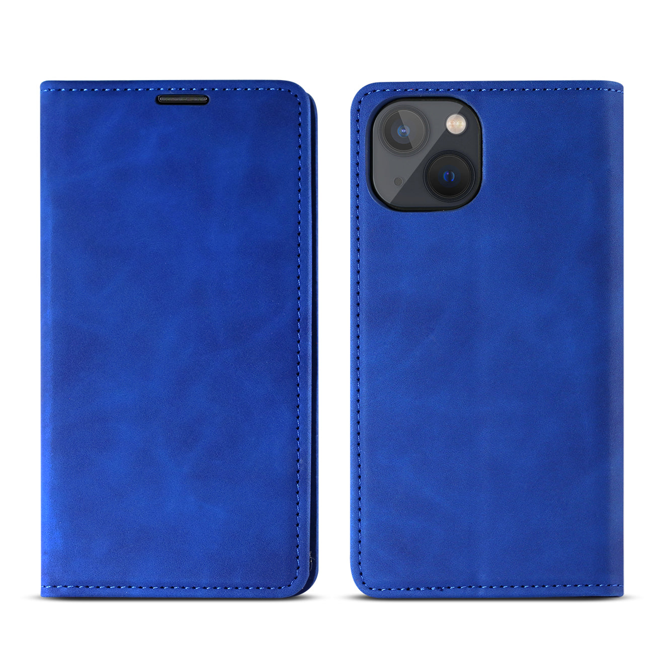 Wallet Phone Case Leather Magnetic Apple iPhone 13 Mini Blue Color